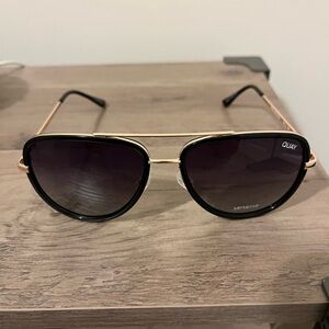 Quay Black and Gold Sunglasses